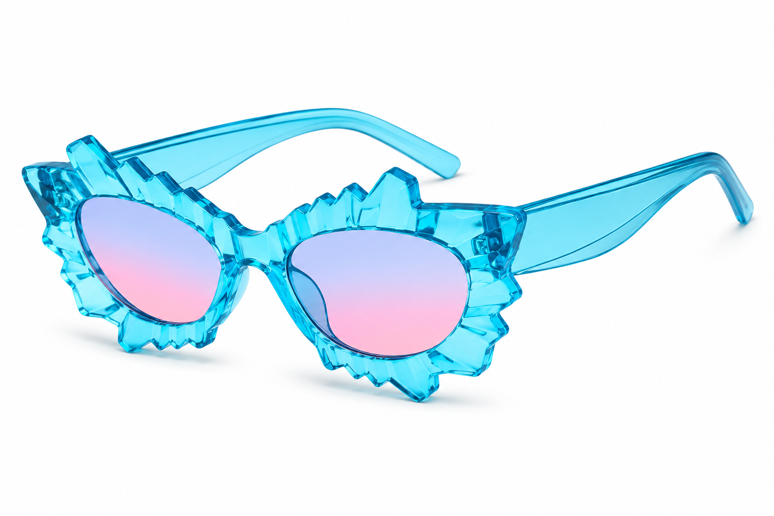 Blue Irregular Cat Eye Glasses