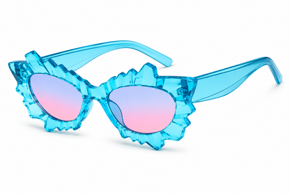 Blue Irregular Cat Eye Glasses