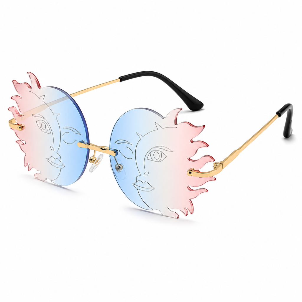 Blue & Peach Sun & Moon Glasses