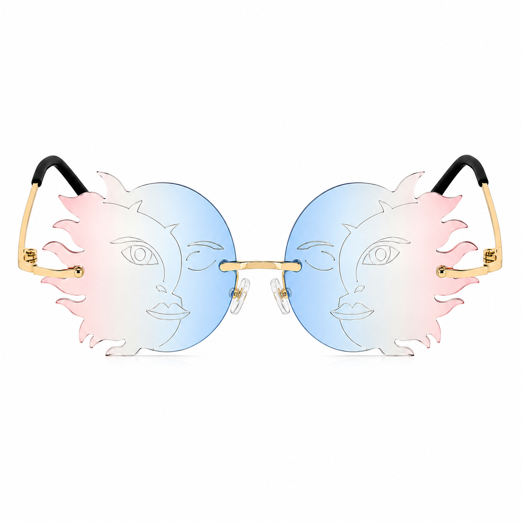 Blue & Peach Sun & Moon Glasses