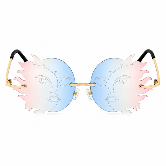 Blue & Peach Sun & Moon Glasses