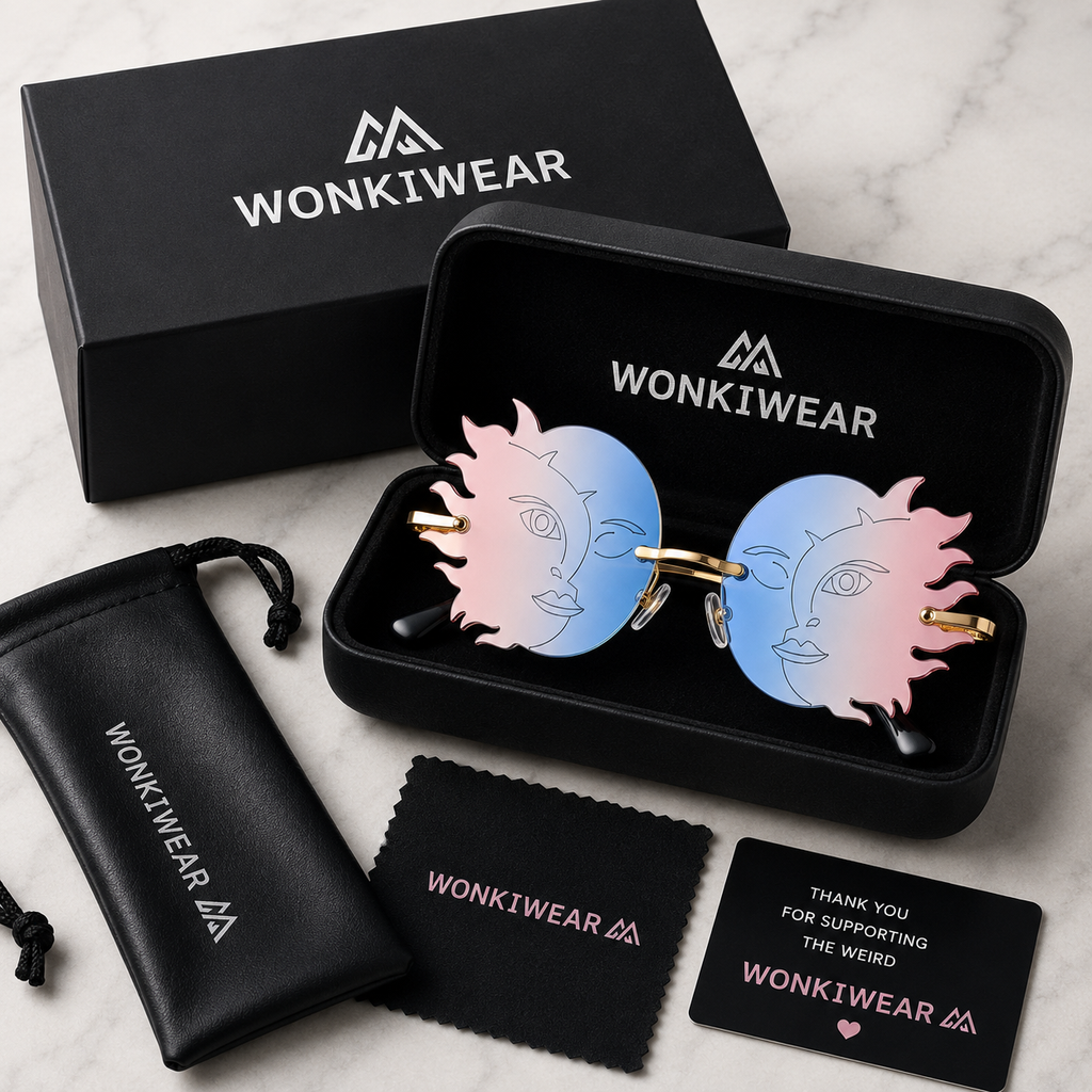 Blue & Peach Sun & Moon Glasses