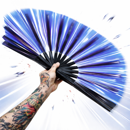 Blue Temptress Iridescent XL Festival Fan