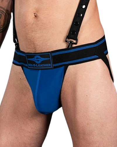 Mr.S Leather Bold Colour Jock Strap Blue