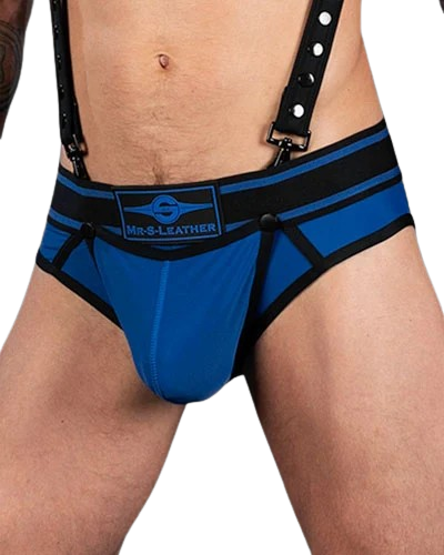 Mr.S Leather Bold Colour All-Access Brief Blue