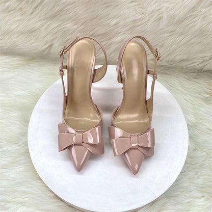 Bow Stiletto Slingback Heels