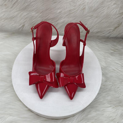 Bow Stiletto Slingback Heels