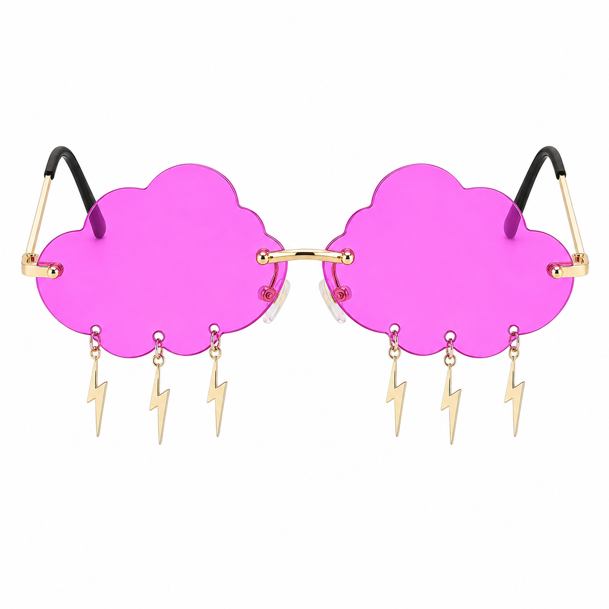 Magenta Cloud & Lightning Glasses