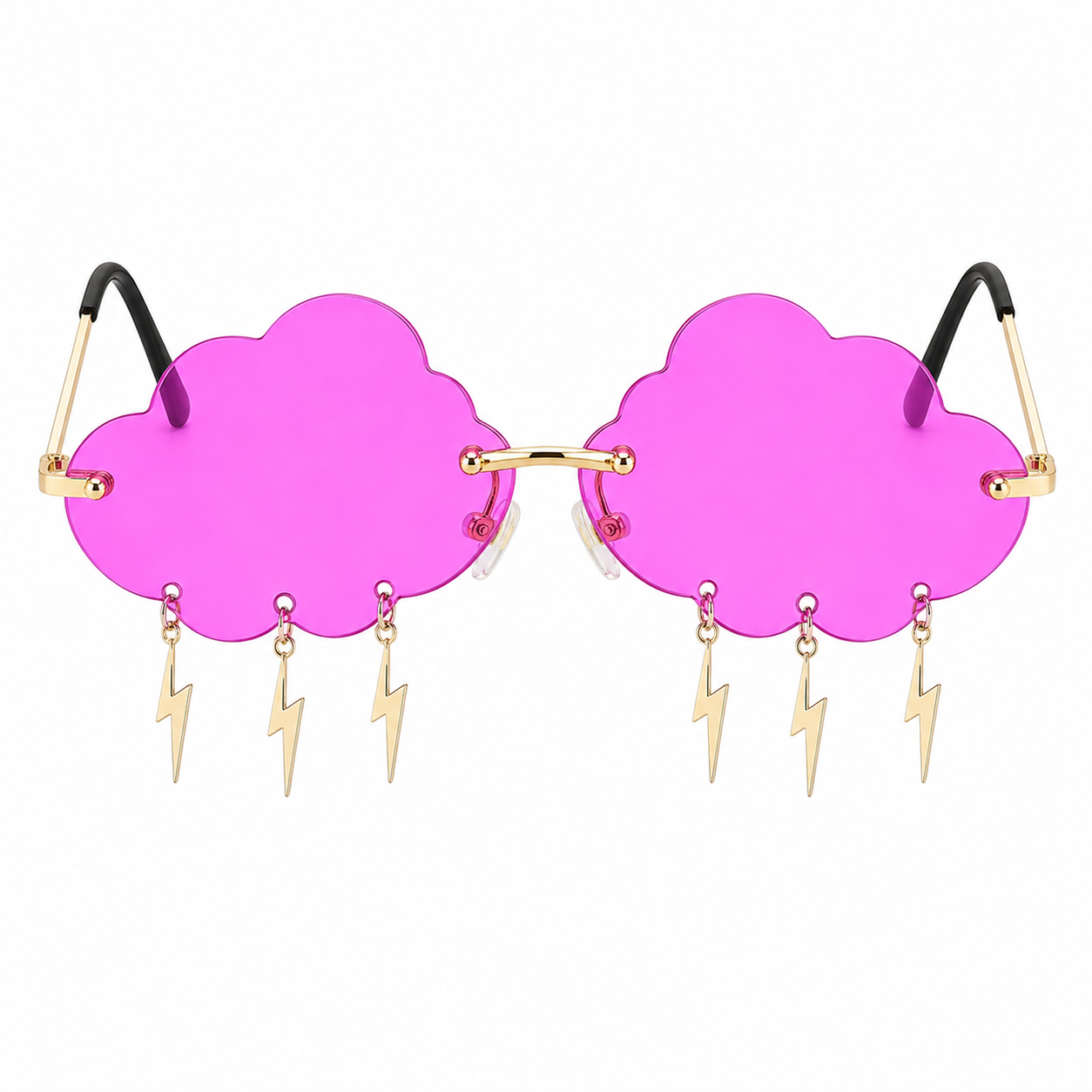 Magenta Cloud & Lightning Glasses