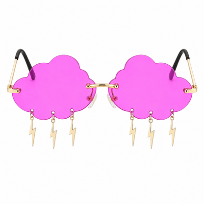 Magenta Cloud & Lightning Glasses