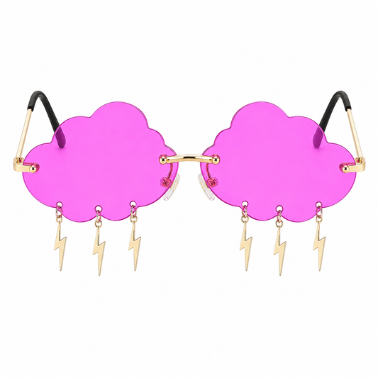 Magenta Cloud & Lightning Glasses
