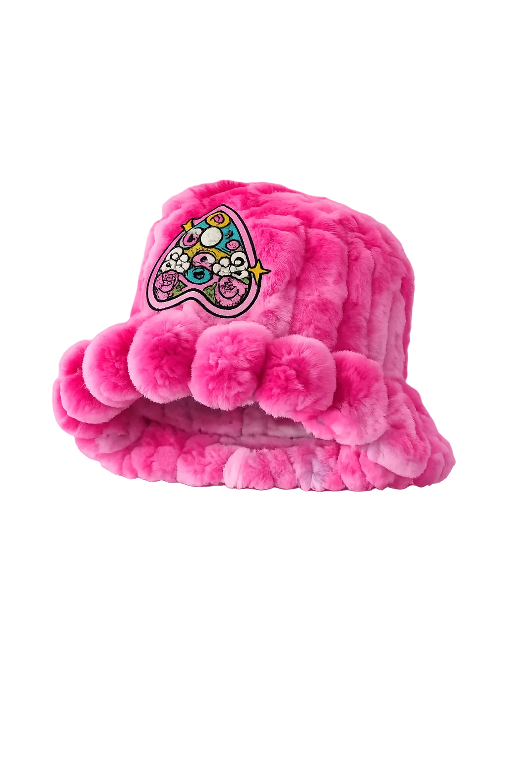 Bright Pink Psychedelic Furry Bucket Hat