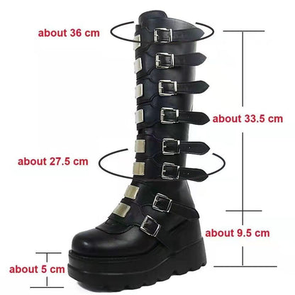 Buckle Platform Combat Boots