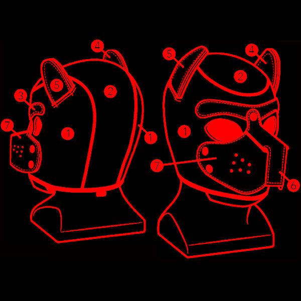 Build Your Own MR.S Neoprene PUPPY Hood - The Pup Play Hub