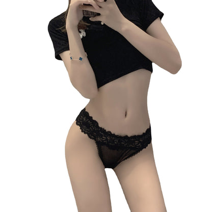 Bunny Tail Lace Thong