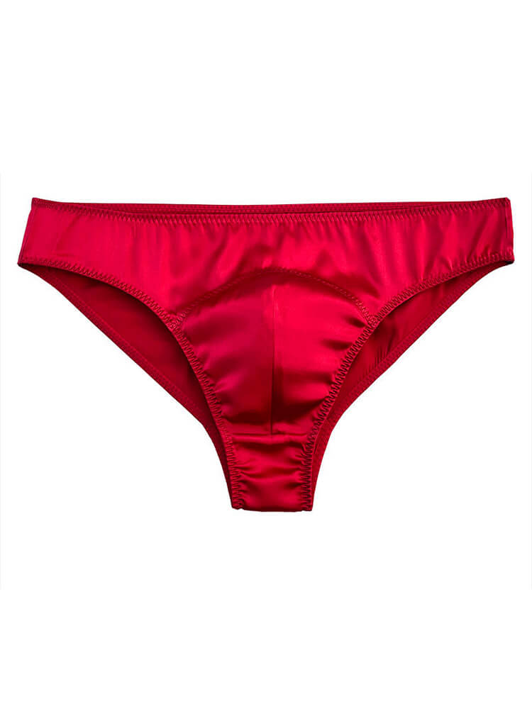 Men's Ultra-Thin Solid Color breathable Silk Briefs