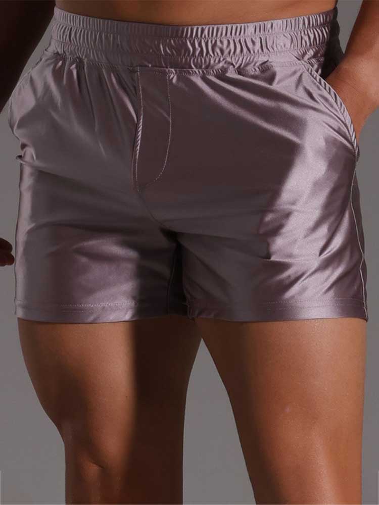 Men's Sexy Solid Color Satin Lounge Shorts