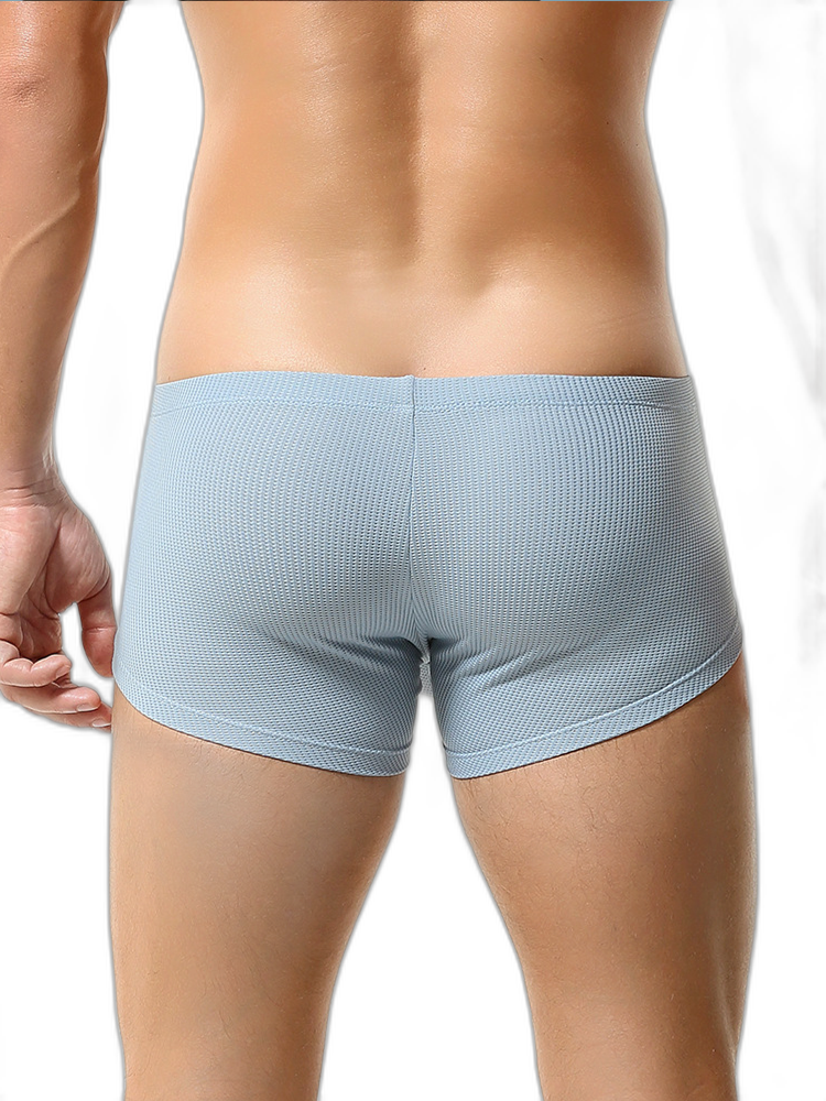 2 Pack Men's Sexy Short Legs Trunks With Large Pouch