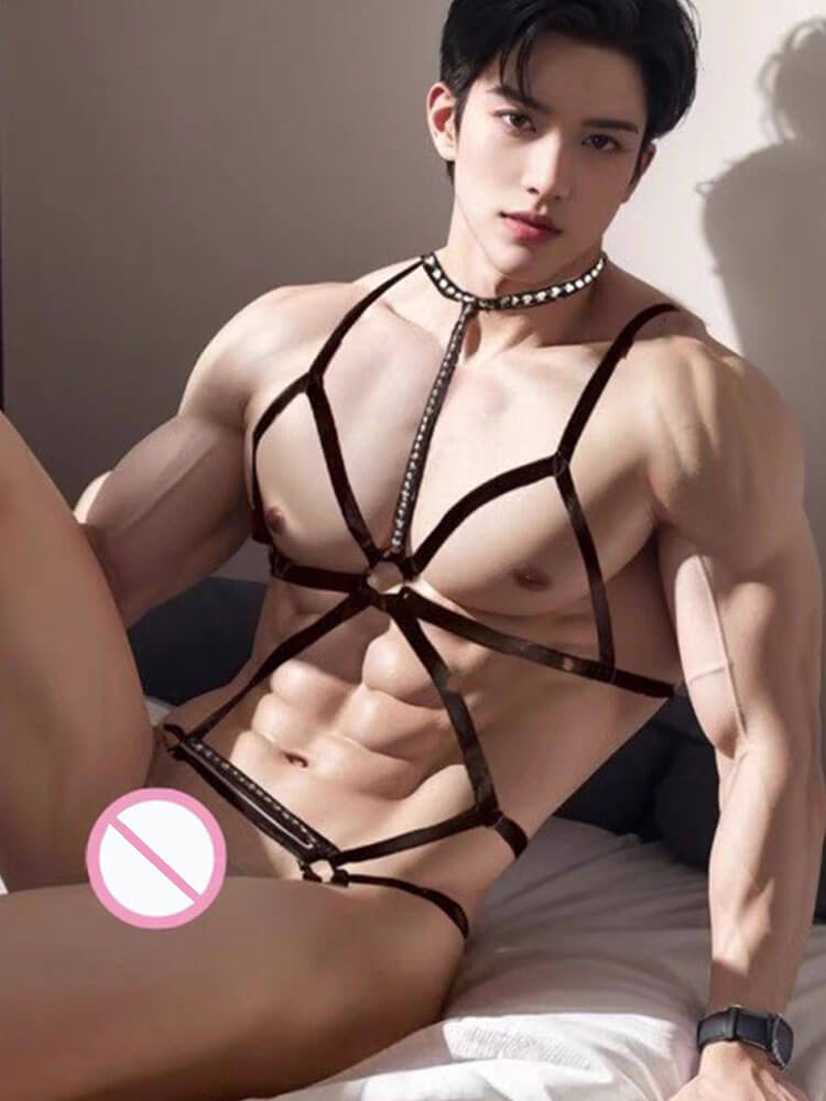 Men's Sexy Cosplay Butler Bondage Bodysuit