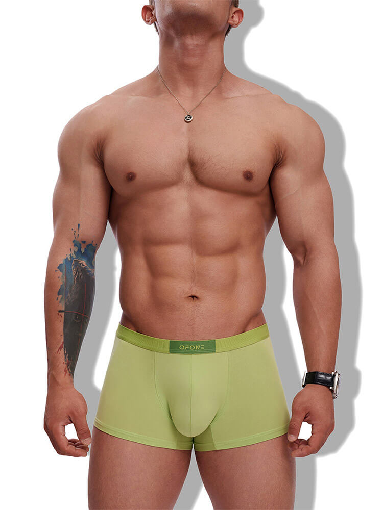 Men's Dopamine Candy Color Elastic Trunks