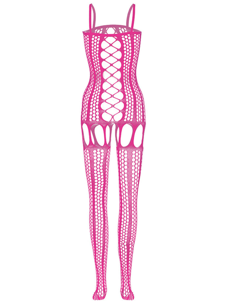 Men's Hollow Suspenders One Piece Stockings