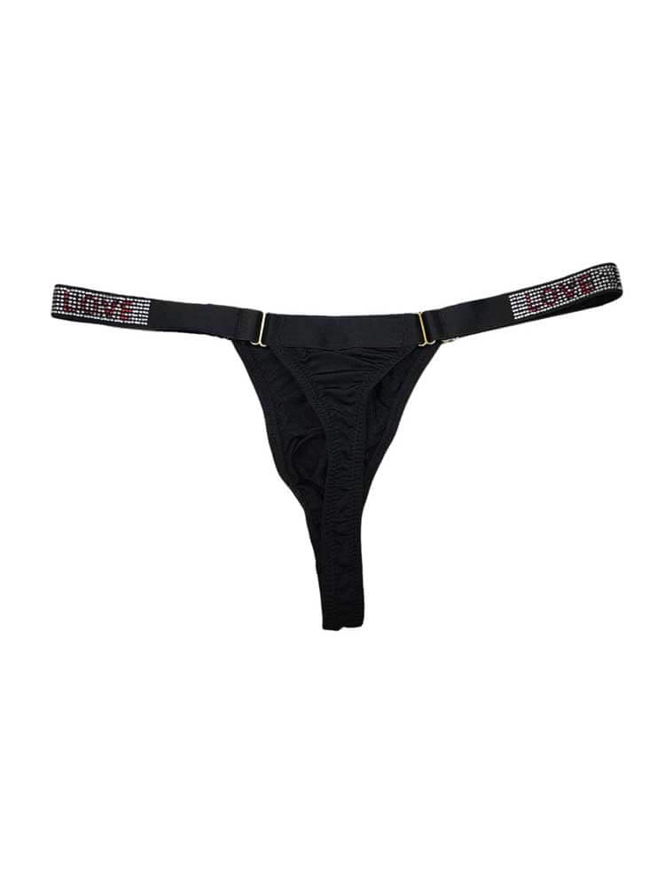 Men's Sexy Low-Rise Adjustable Ice Silk Thong