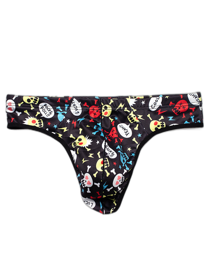 3 Pack Men's Skull Print Thong - Edgy & Sexy