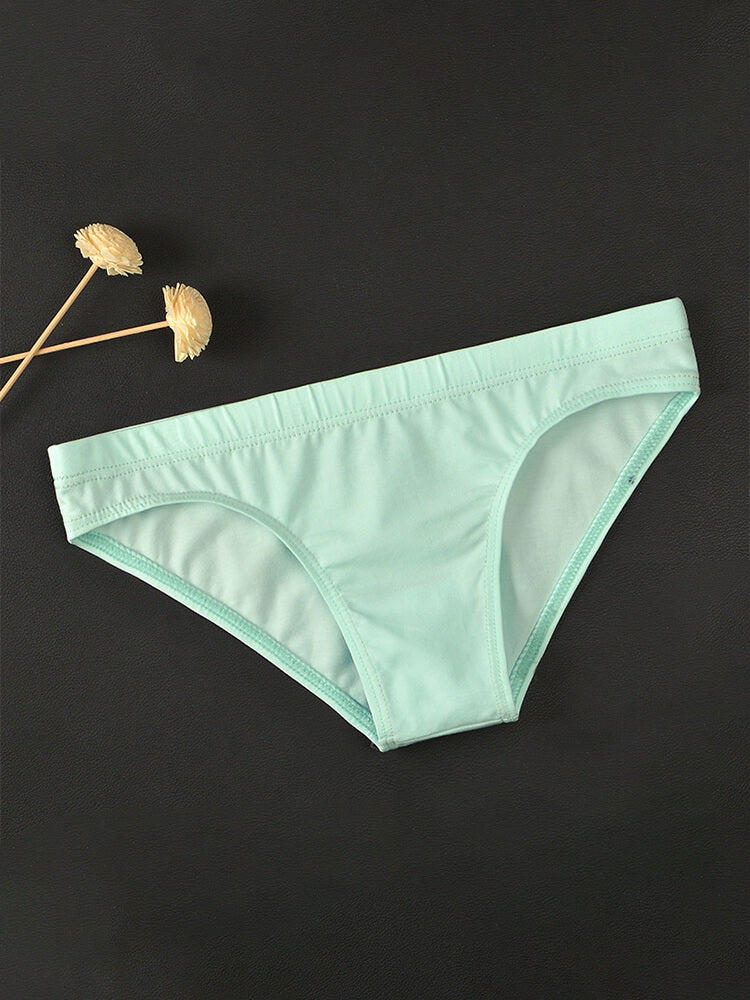 Men's Low-Rise Non-Pouch Tight Solid Color Briefs