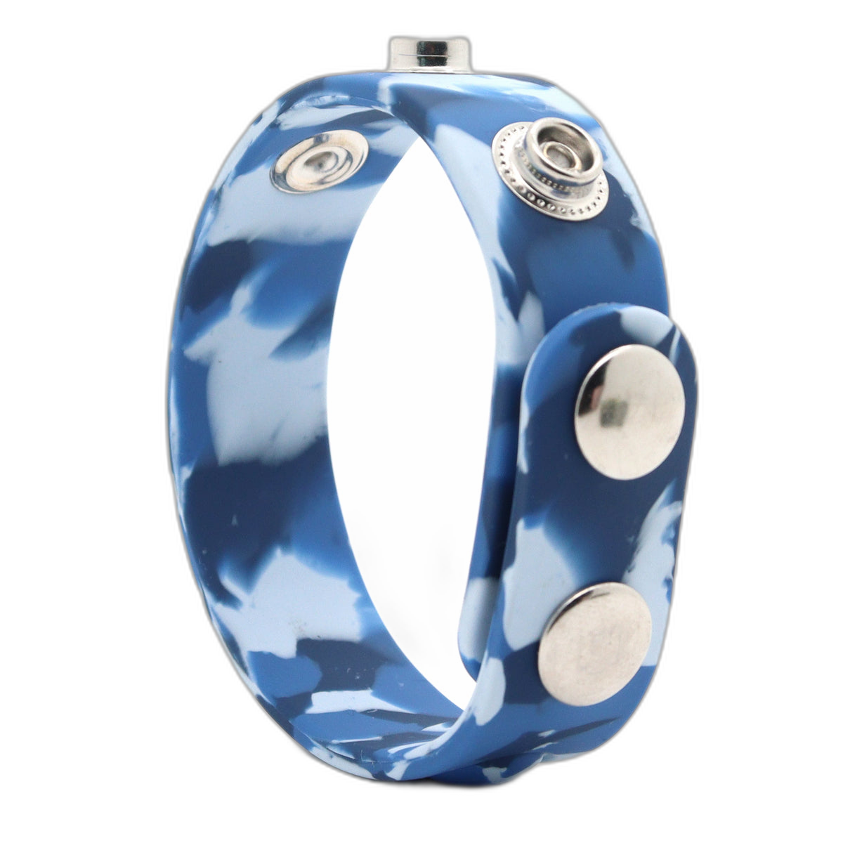 ruff GEAR Silicone Snap Adjustable Cock Ring Camo Blue