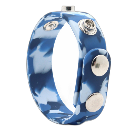 ruff GEAR Silicone Snap Adjustable Cock Ring Camo Blue