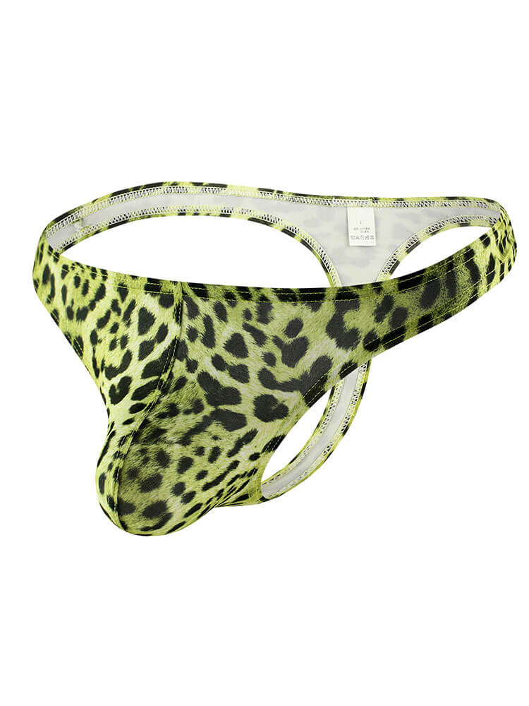 Men's Sexy Leopard Print Low-Rise Pouch Thong