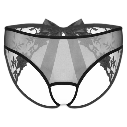 Open Crotch Embroidered Mens Lace Briefs