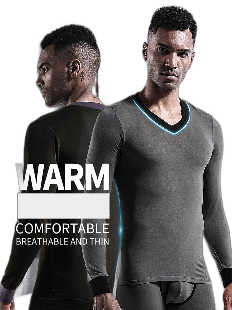 Mens Base Layers V-Neck Thermal Shirt
