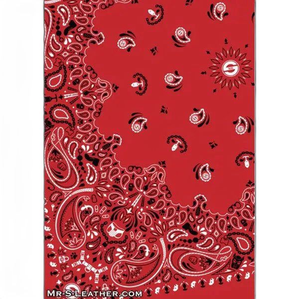 Mr.S Leather Zipper Pocket Neck Hanky - Red