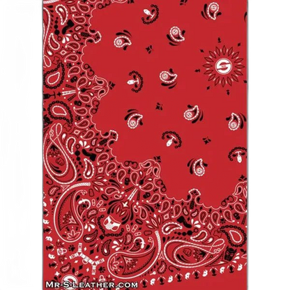 Mr.S Leather Zipper Pocket Neck Hanky - Red