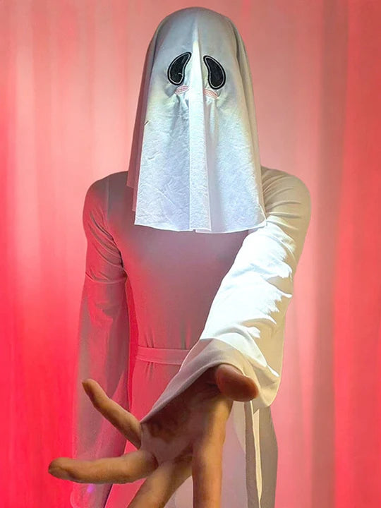 Halloween Ghost Cosplay Dress And Mask Set