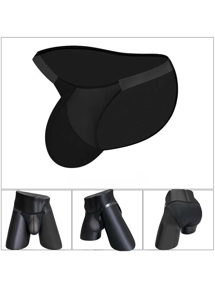 Men's Sexy Lightweight High-Cut Sheer Nylon Briefs