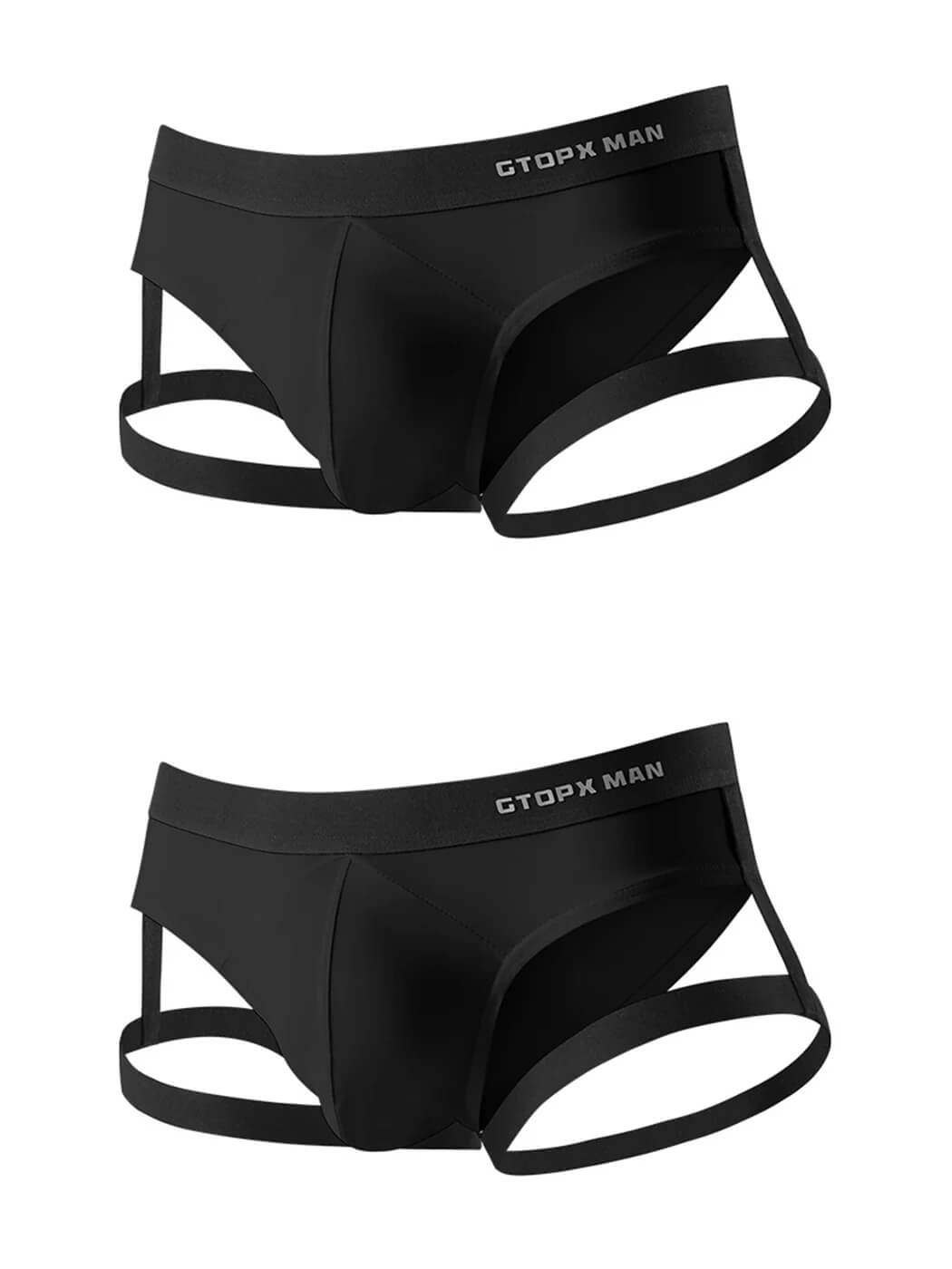 Men's Sexy Low-Rise U Convex Garter Nylon Briefs