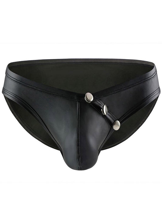 Men's Sexy Patent Leather Briefs