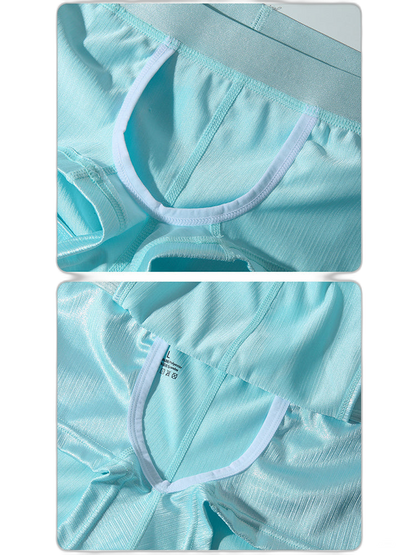 Men's Metallic Glossy Big Pouch Boxer with Fly