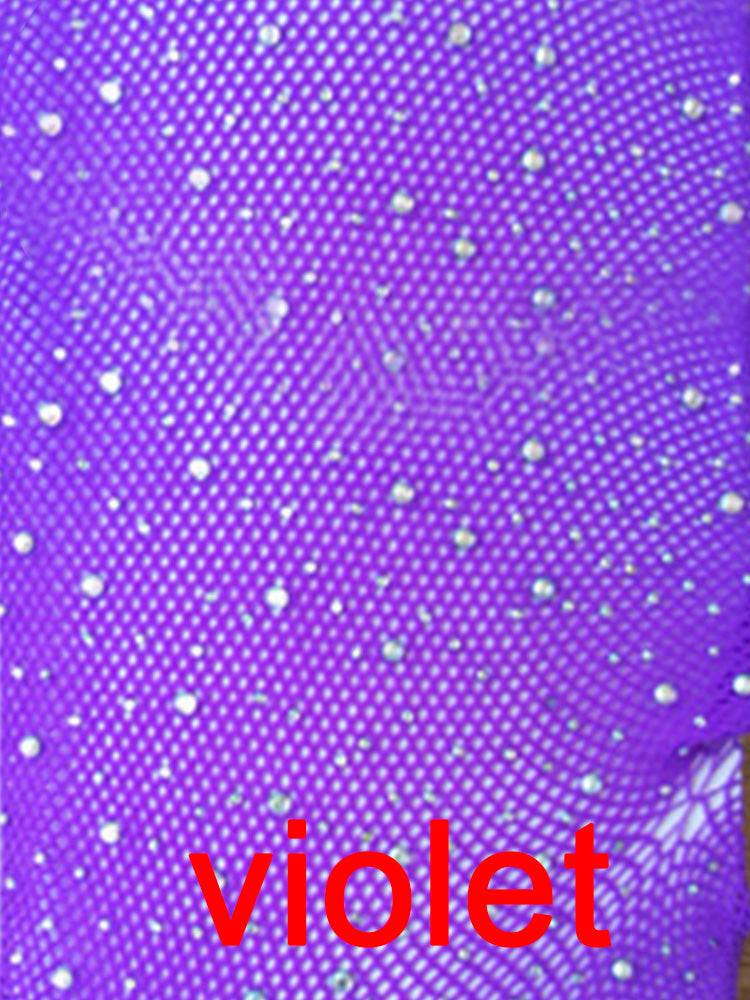 Men's High Stretch Color Zircon Fishnet Socks