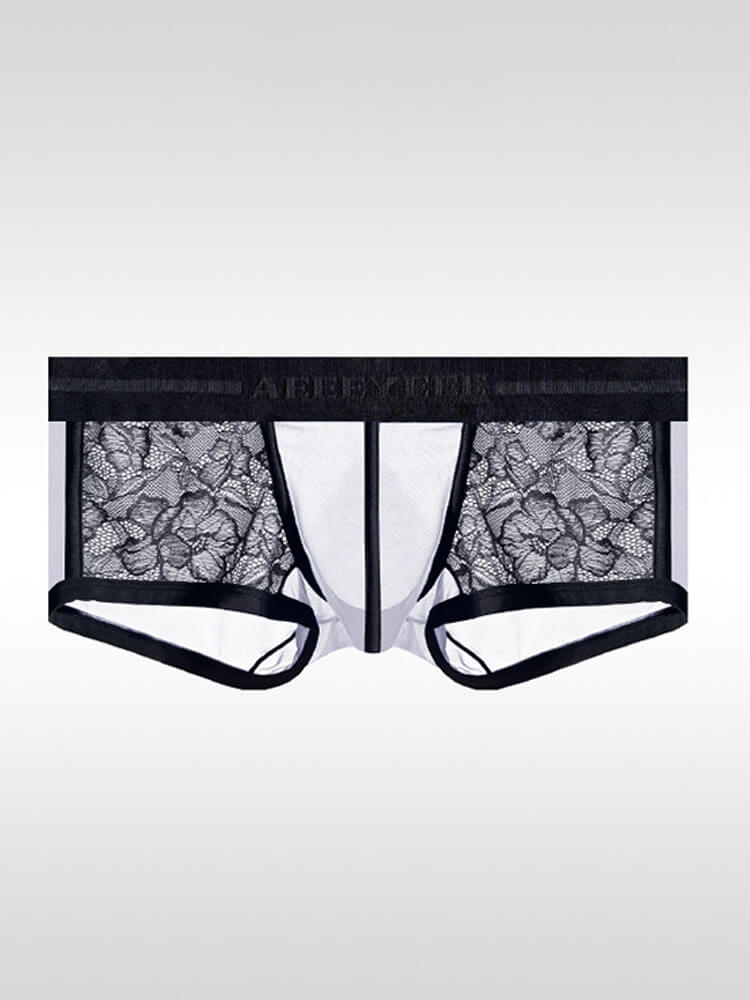 Men's Ice Silk Lace Sexy Sheer Ultra-Thin Trunks