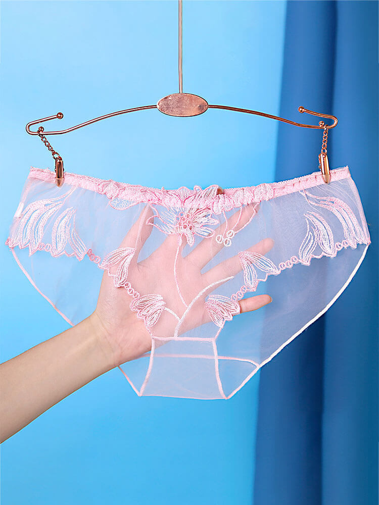 Sexy Lace Transparent Mesh Seamless Briefs