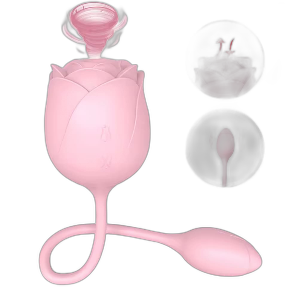 Immortal Flower - Rose Glow 2-in-1 Clitoral Suction Stimulator with Egg Vibrator