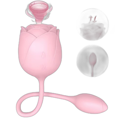 Immortal Flower - Rose Glow 2-in-1 Clitoral Suction Stimulator with Egg Vibrator