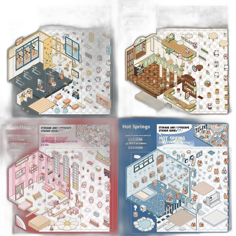 Cute DIY 3D Isometric Stickers