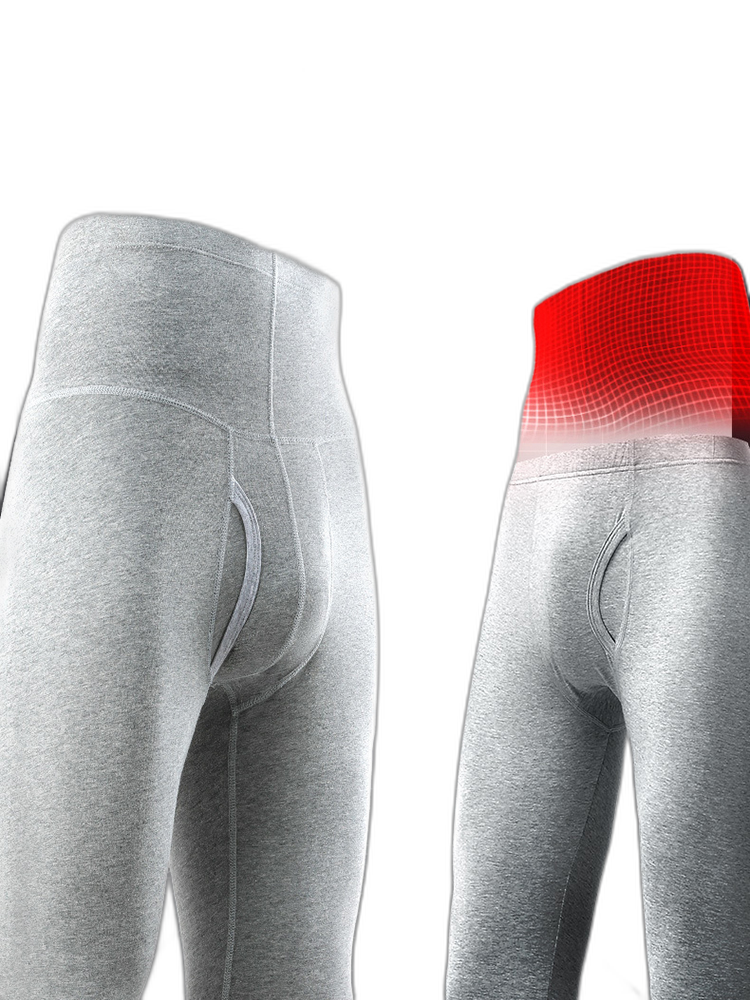 Men's High-rise Cotton Thermal Bottoms With Fly
