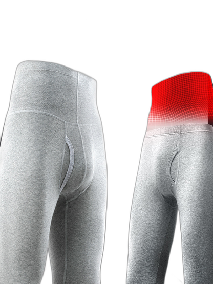 Men's High-rise Cotton Thermal Bottoms With Fly