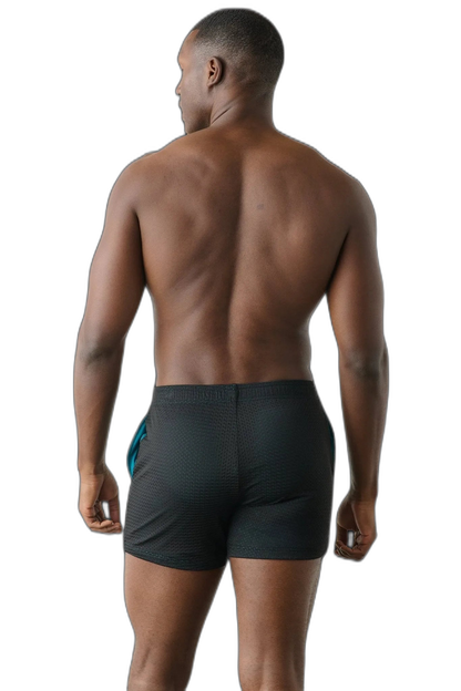 VARSITY Shorts - Black & Teal