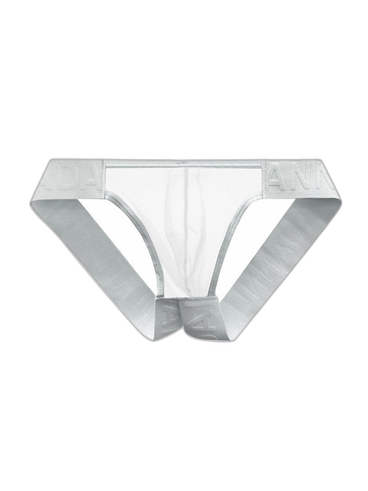 2 Pack Men's Sheer No-Waistband Jockstrap with Textured Pattern